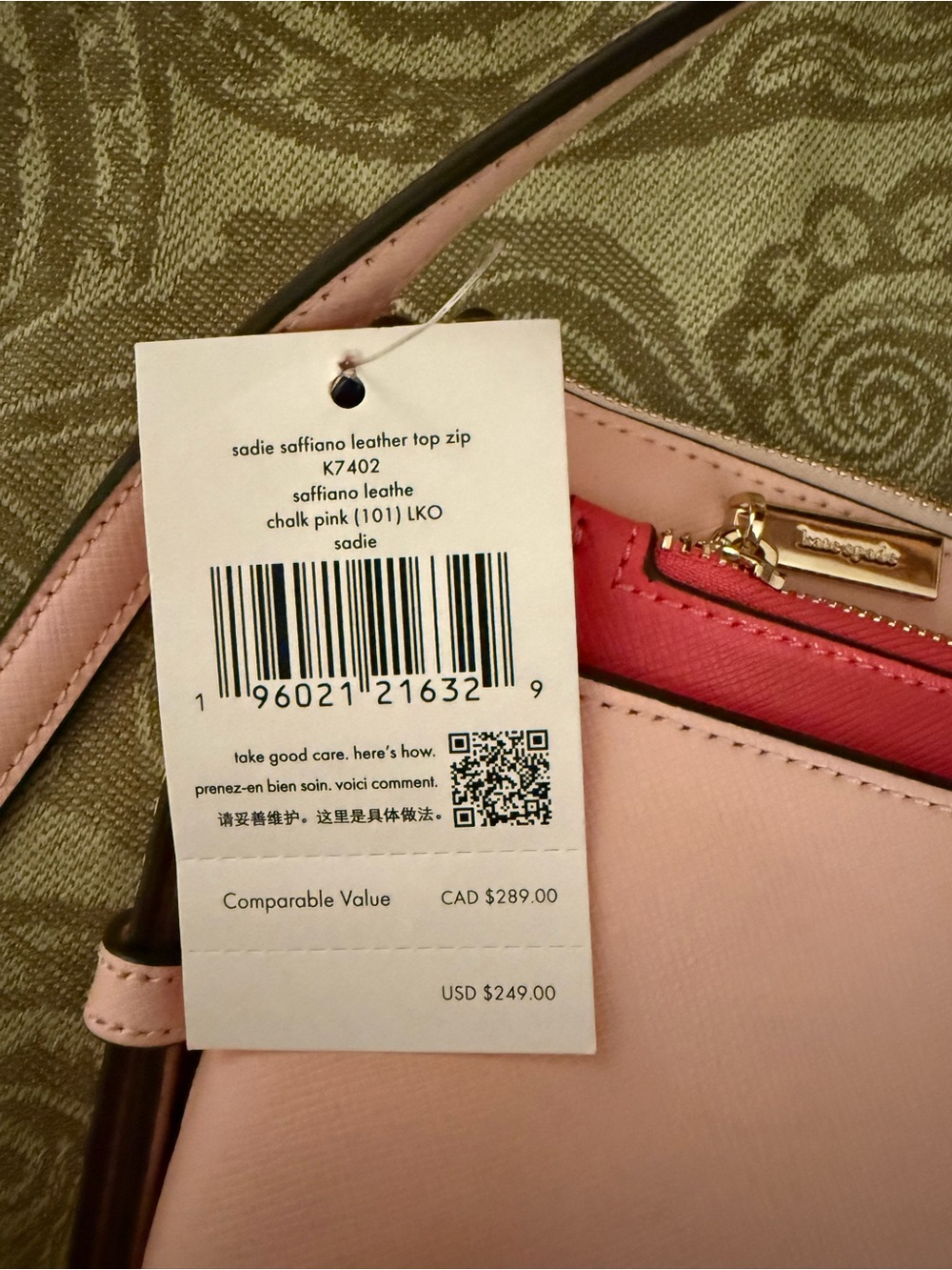 New! Kate Spade Pink Crossbody Bag with hot pink Accent - Picture 4 of 7